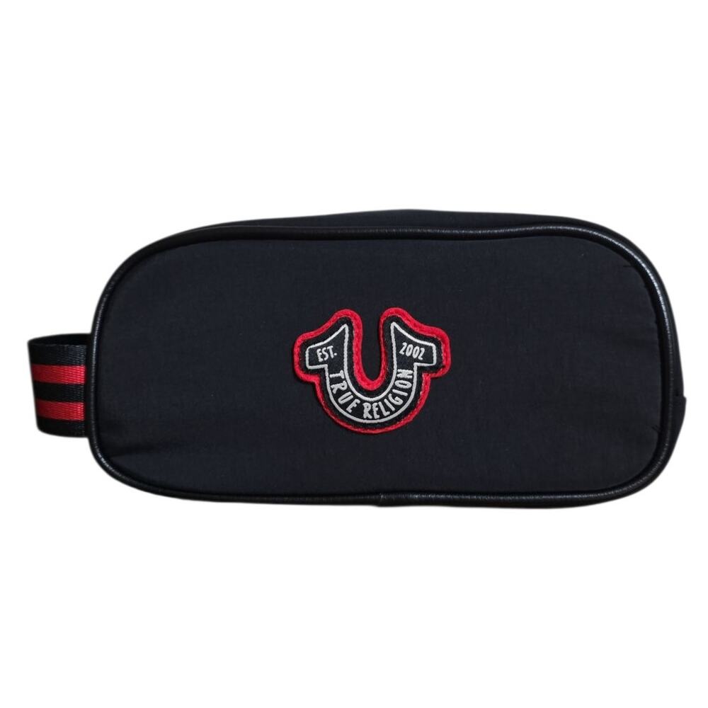 True Religion Toiletry Bag Grooming Dopp Kit Travel Shave Cosmetic Case Penn Blk